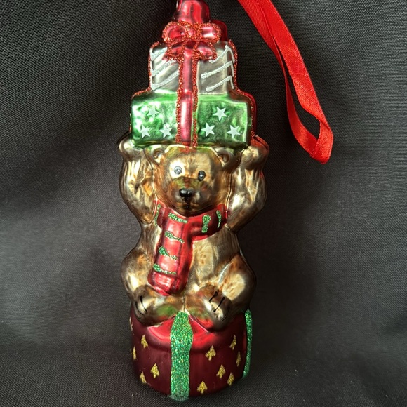 Blown Glass Bear Ornament - Picture 6 of 7